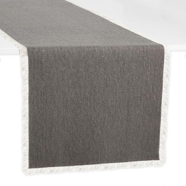 Artisanal Kitchen Supply® Rustic Fringe 90-Inch Table Runner in Grey