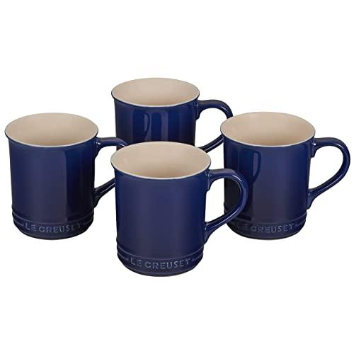 Le Creuset Stoneware Set of 4 Mugs, 14 oz. each, Indigo