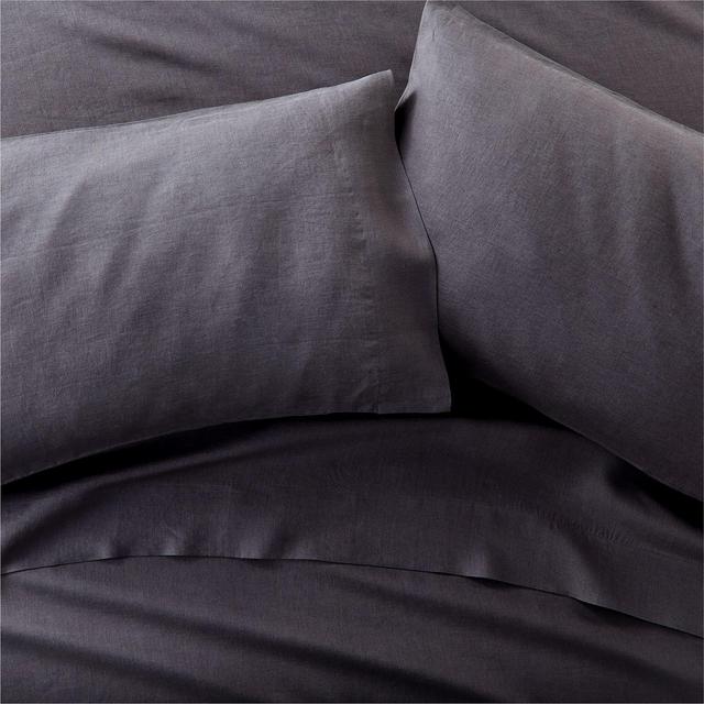 Pure Linen Dark Grey King Sheet Set