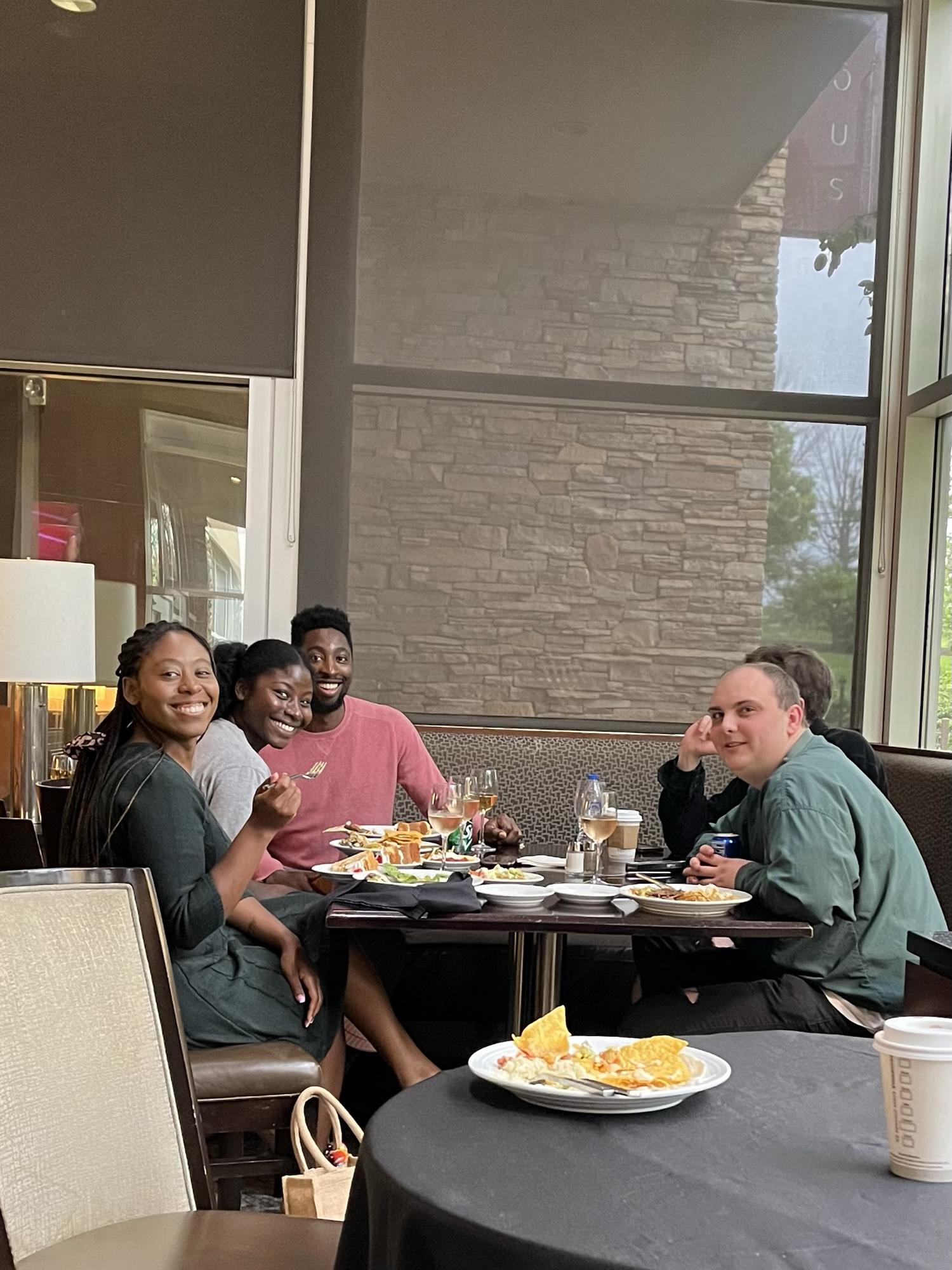 Yelnats and his sisters, Angel and Camille, and Alli’s brother, Jacob, and his boyfriend, Jerod, at brunch.