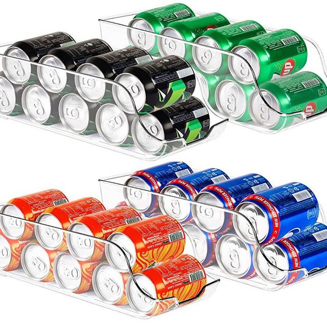 Utopia Kitchen Can Organizer for Pantry (Pack of 4) - Soda Can Organizer for Refrigerator - Can Storage Organizer Pantry, Fridge & Freezer Organization - Holds Food & Soup Can (Clear)