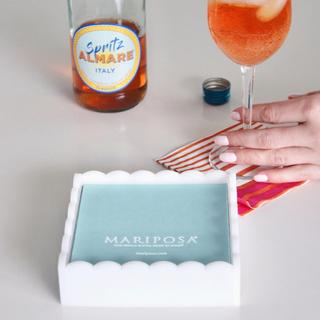 Scalloped Acrylic Cocktail Napkin Box with Insert