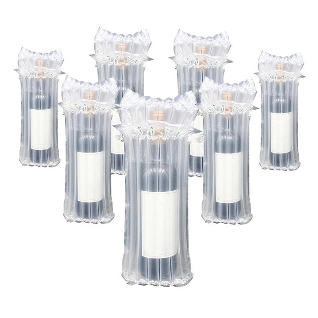 STAYWILD 10 Packs Wine Bottle Travel Protector & Inflatable Bags Airplane, Air Column Bubble Cushion Wrap Pouches for Shipping Packing Transport