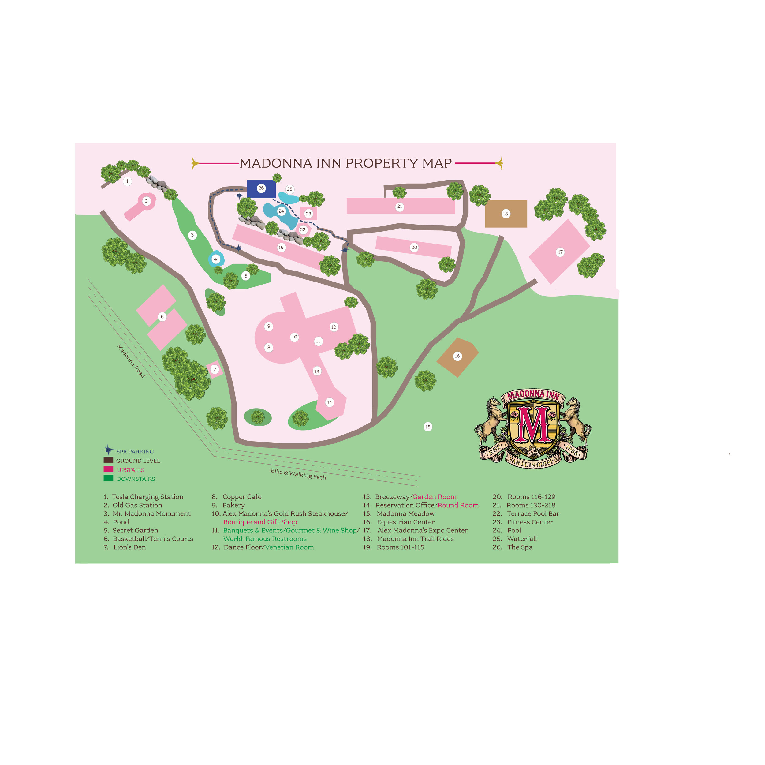 Property map of the Madonna Inn.