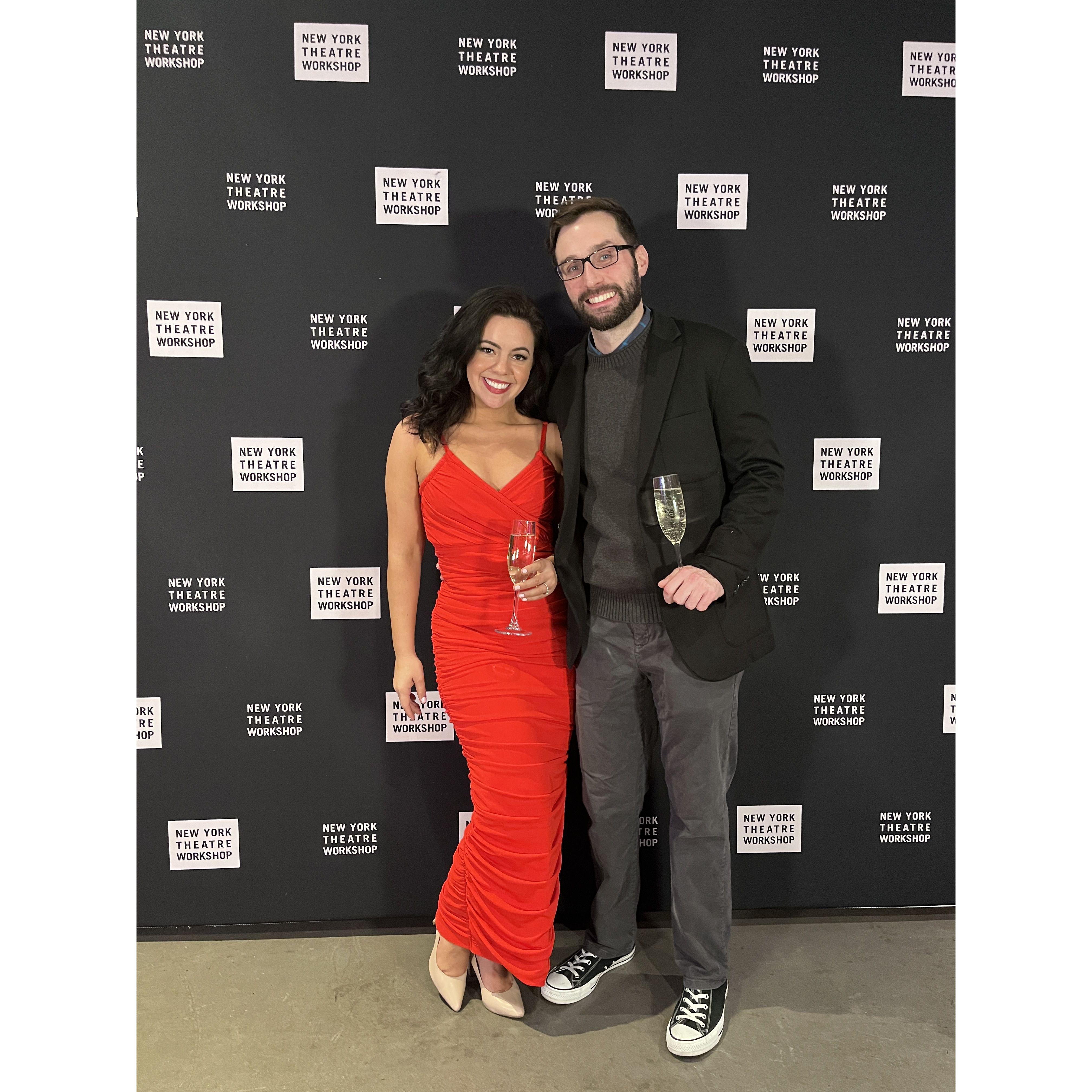 Ben and Morgan rocking another step and repeat (closing night at NYTW)
