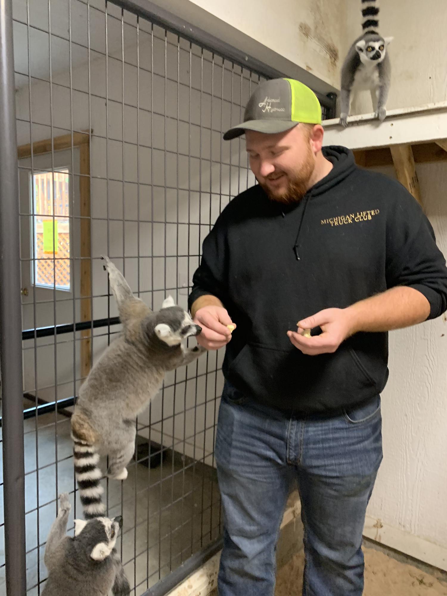 We love feeding the animals