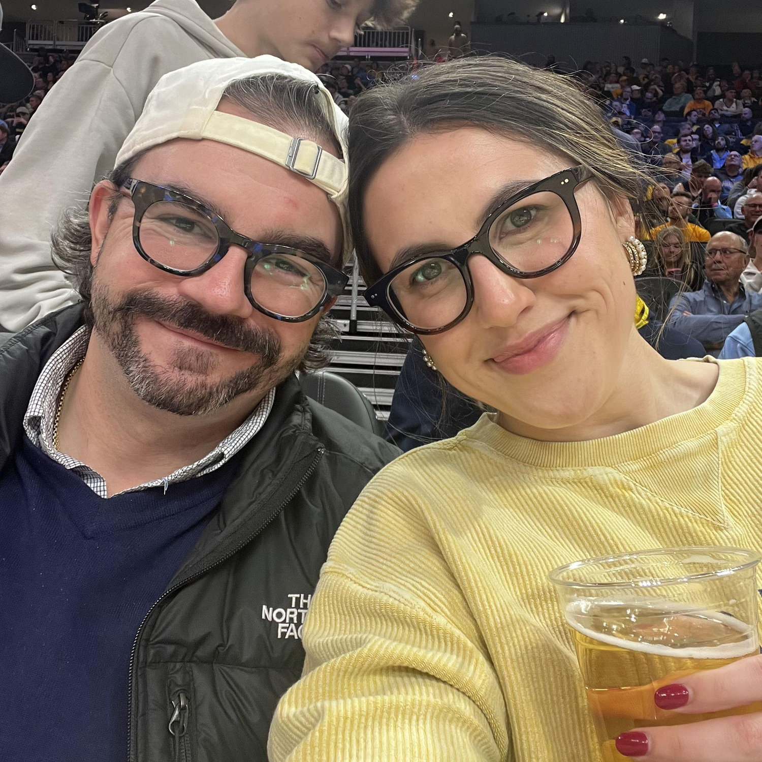 Sitting curtside at a Marquette basketball (Nick's one true love) game - Fall 2024