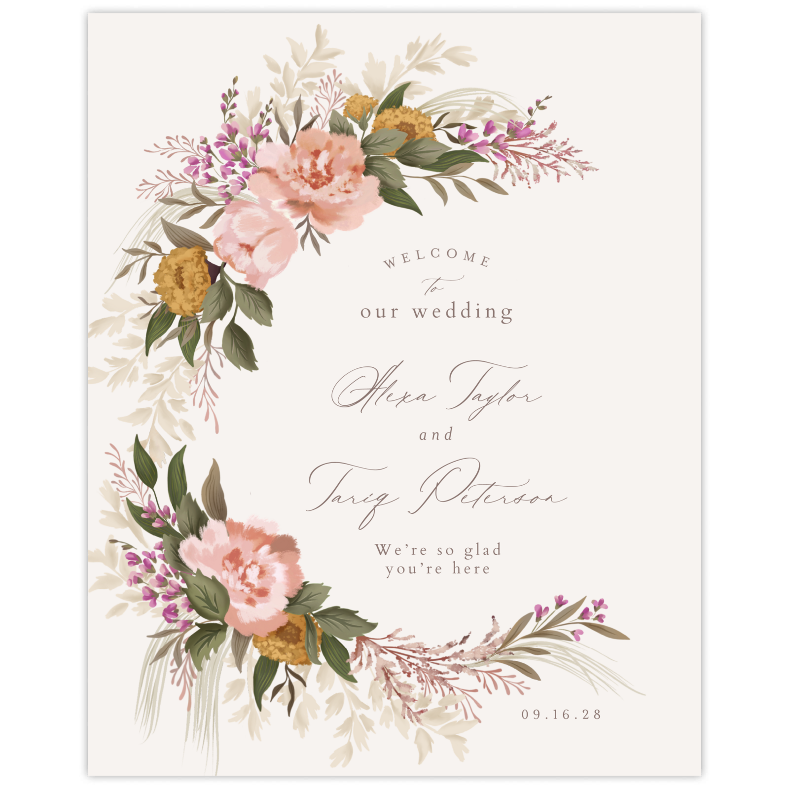 Juniper Portrait | White | Zola Wedding Signs