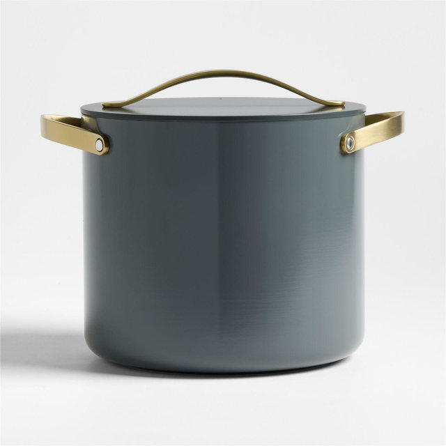 Caraway Cookware Plus Graphite and Gold Cookware 12-Qt. Stockpot with Lid