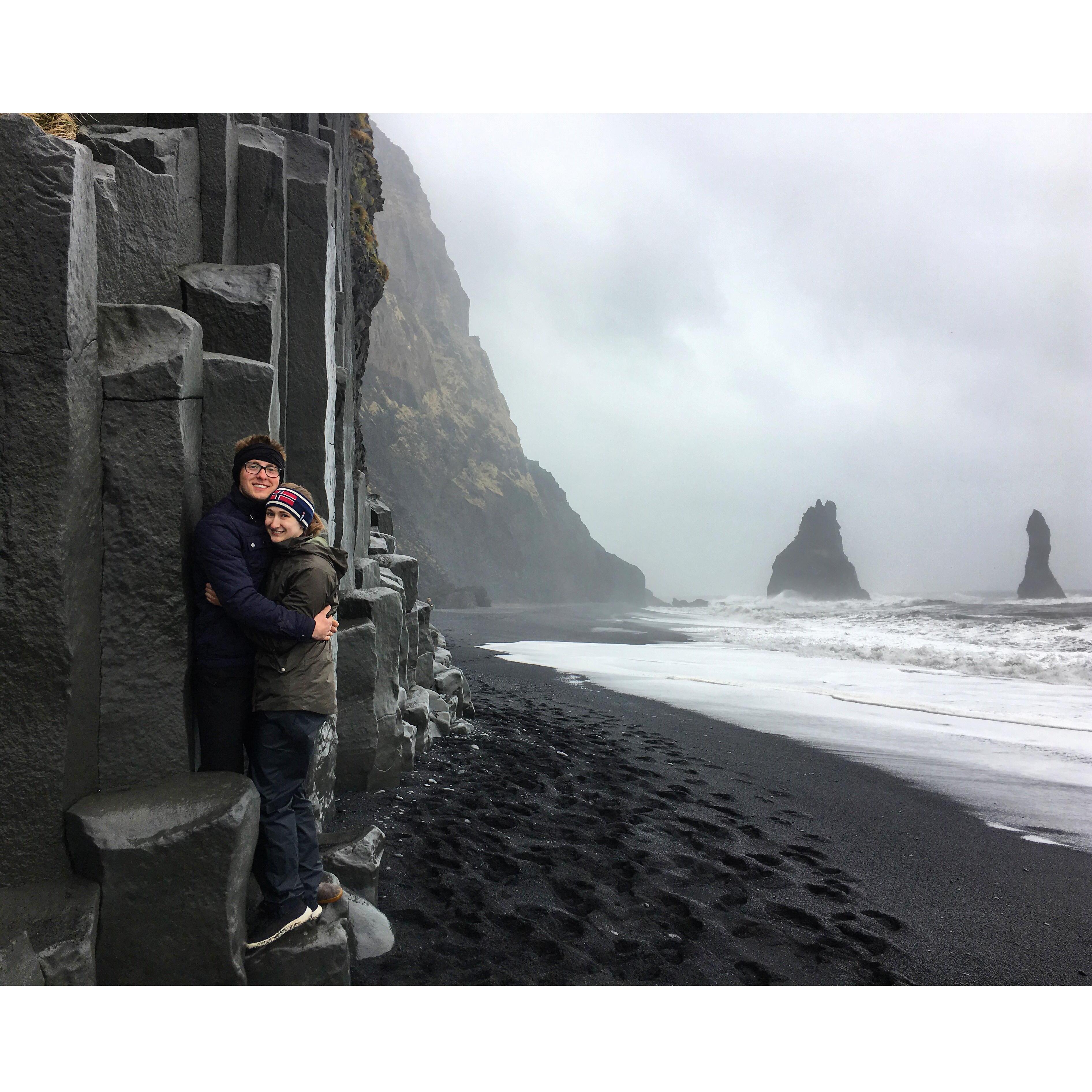 Black sand beach in Vik, Iceland