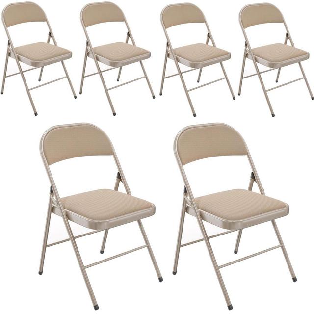 SKONYON 6 Pack Folding Chairs Portable Padded Office Kitchen Dining Chairs