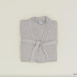 Simple Waffle Bathrobe - Light Grey