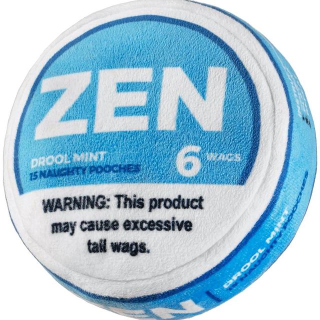Nestpark Zen Pupper Deckies Parody Dog Toy - Plush Squeaky and Crinkle Funny Dog Toy - Drool Mint
