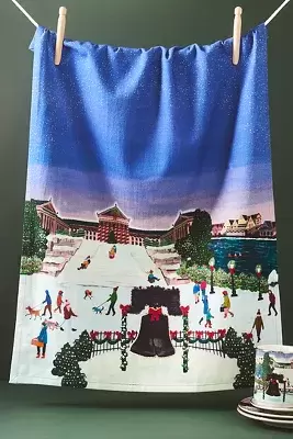 Holiday in the City Dish Towel