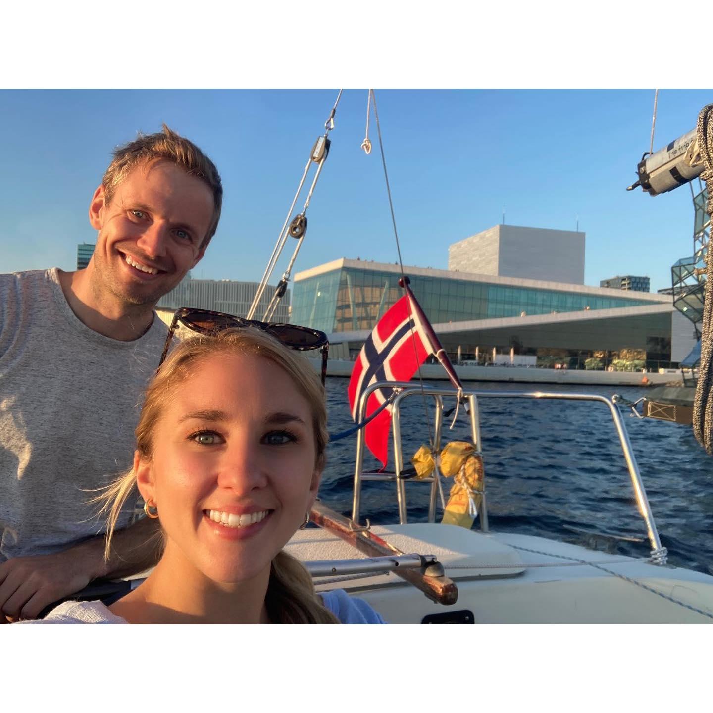 On the Oslo fjord a few days after Jenna moved to Oslo.