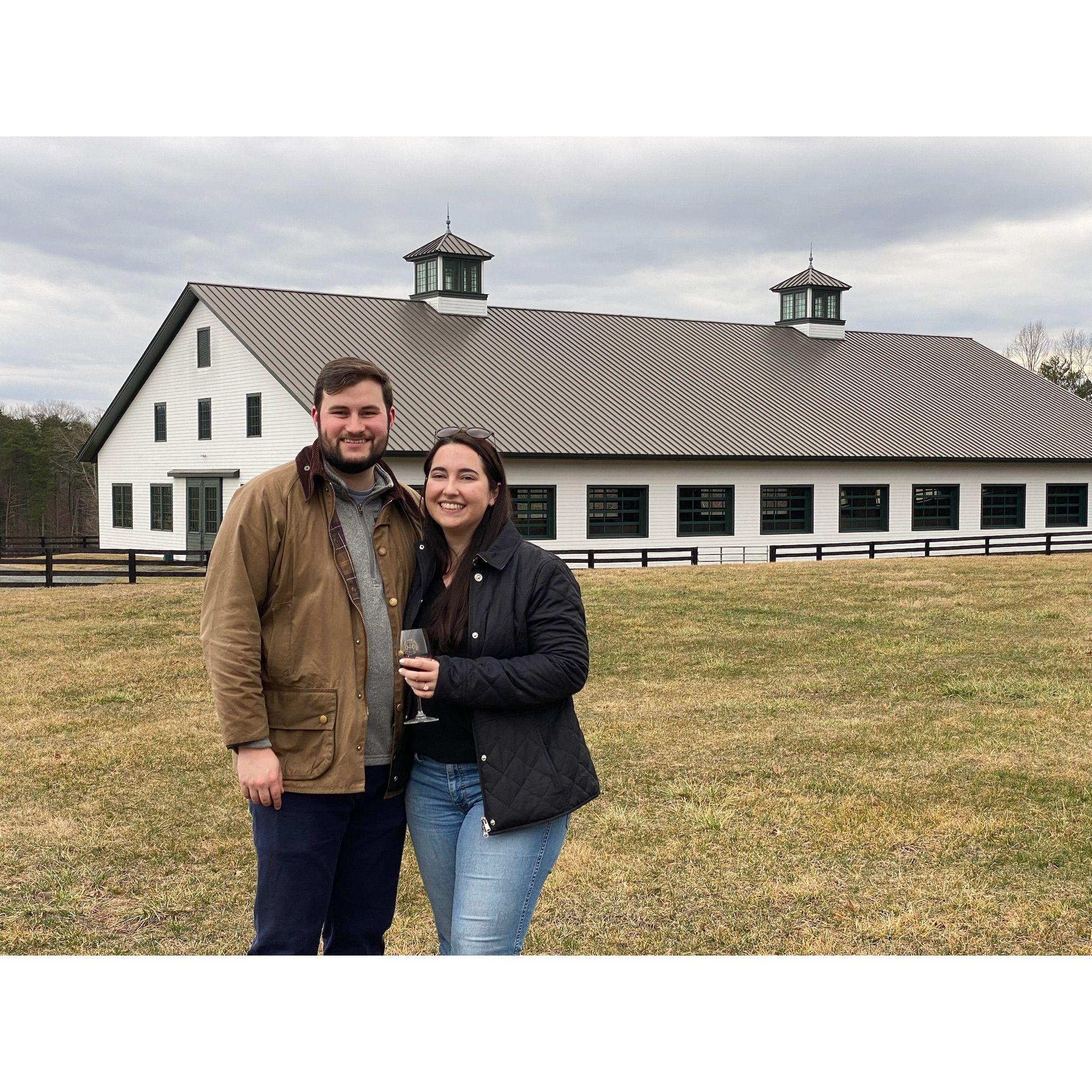 Our second time visiting Mount Fair Vineyards in January, showing our parents where we're going to be married!