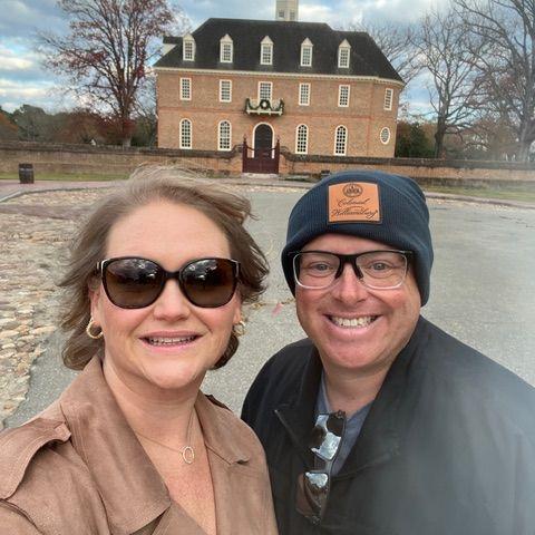 Amanda loves old buildings and Brian is always a good sport with taking photos.