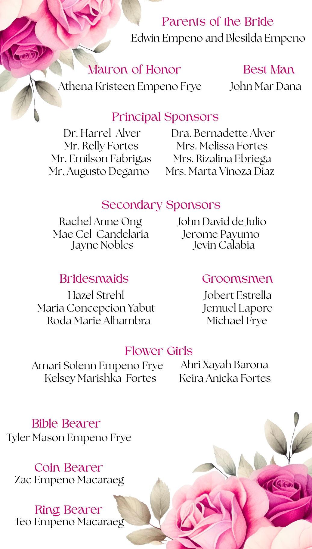 The Wedding Website of Sarah Mae and Wencel Brylle