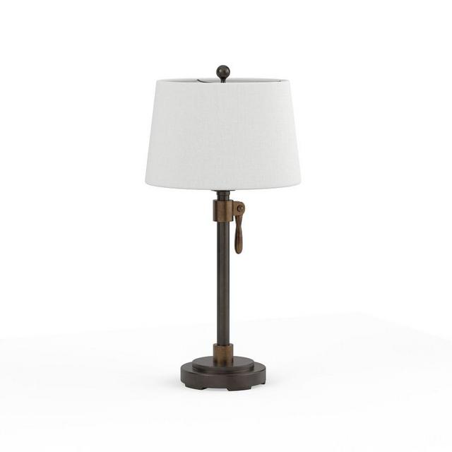 Sutter Adjustable 23.5" Lamp with Small Tapered Gallery Shade, White