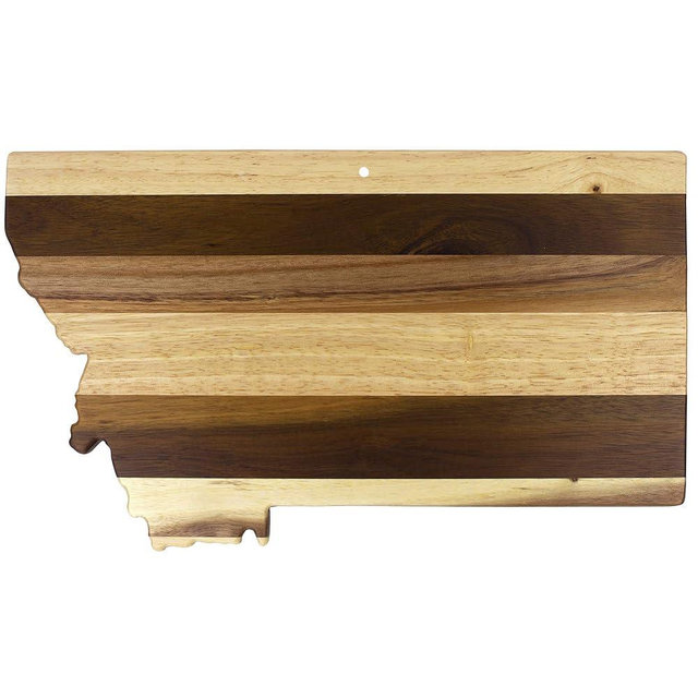 Totally Bamboo Rock & Branch Series Shiplap Montana State Shaped Wood Serving and Cutting Board | Great for Wall Art