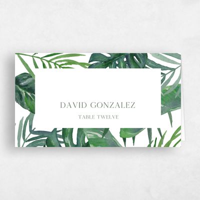 White Destination Wedding Place Card - Anaheim