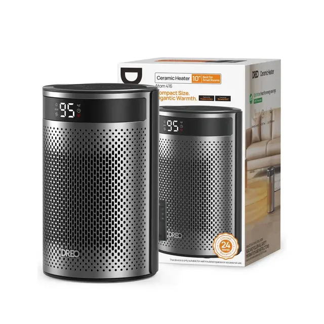 DREO 1500W PTC 10'' Space Heater Atom 416 Silver