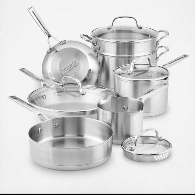 3-Ply Base 11-Piece Stainless Steel Cookware Set