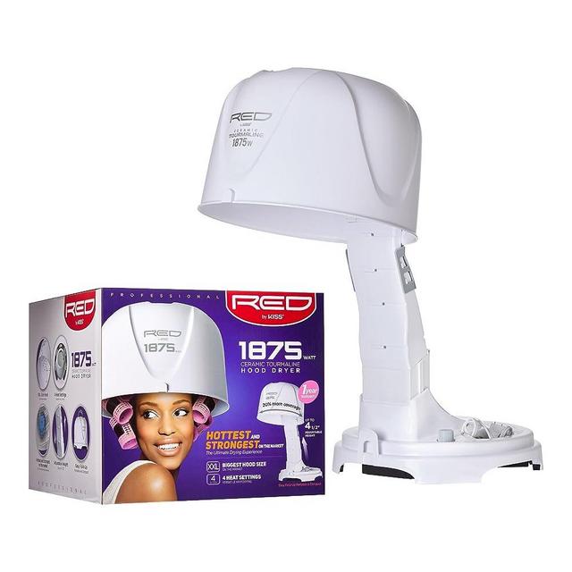 Red by Kiss 1875 Watt Ceramic Tourmaline Professional Hood Dryer, 4 Heat Settings Blow Dryer for Home and Salon, Height Adjustable Hooded Hair Dryer
