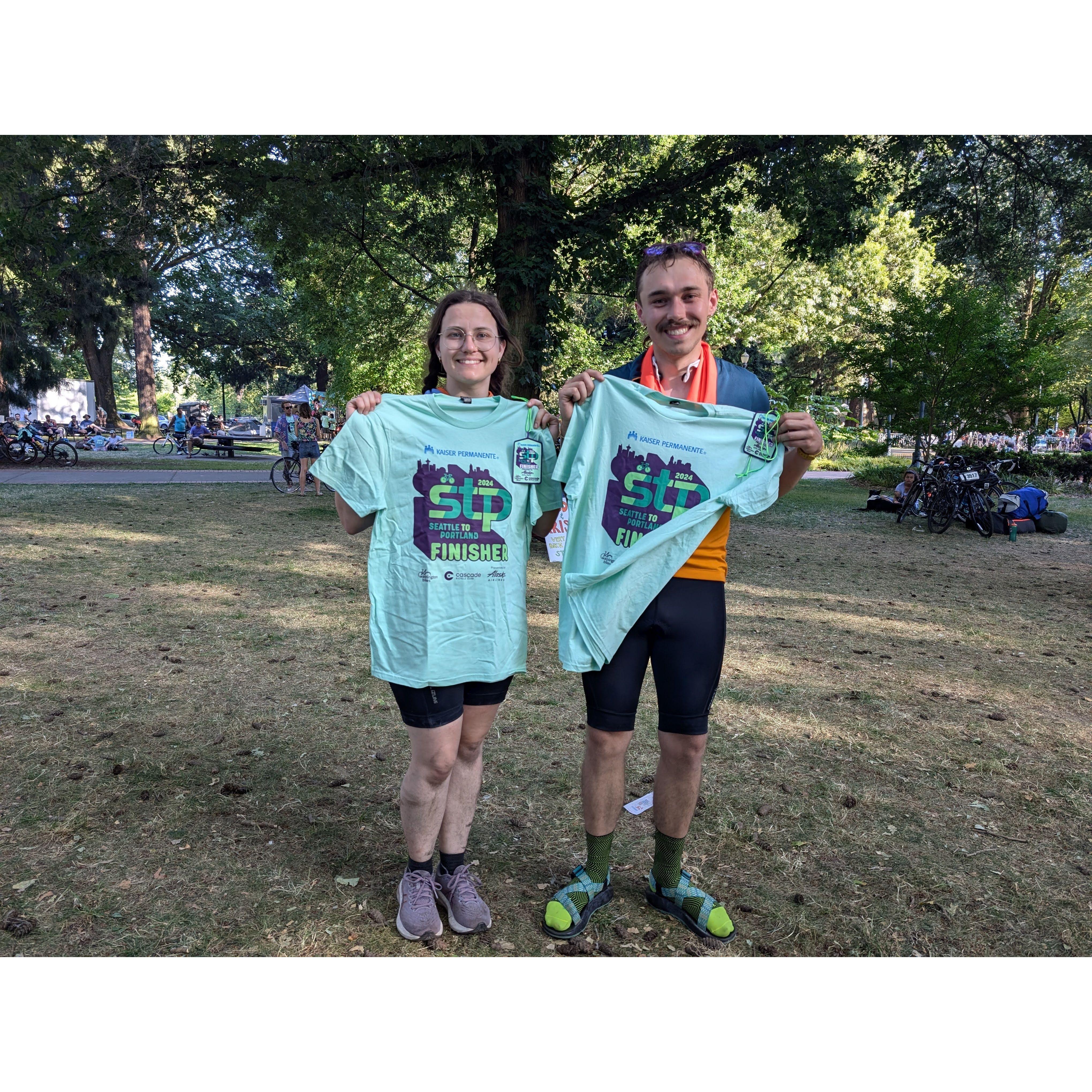 after finishing our 206 mile bike ride from Seattle to Portland