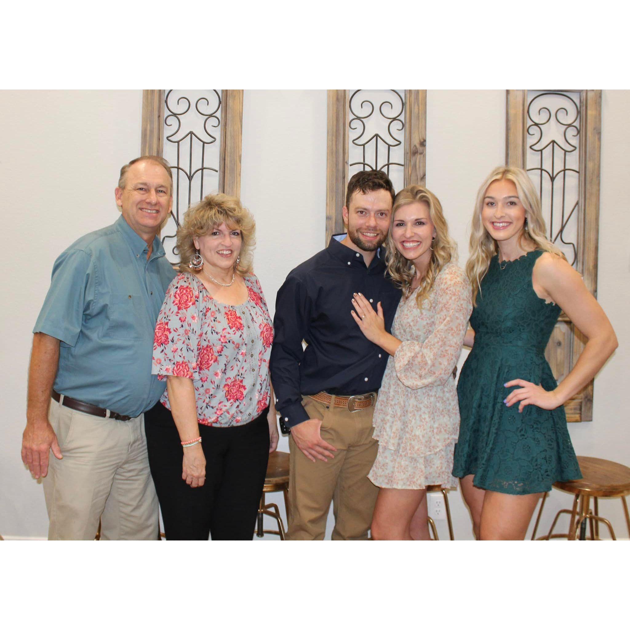 Brielle's parents and sister at the engagement party.