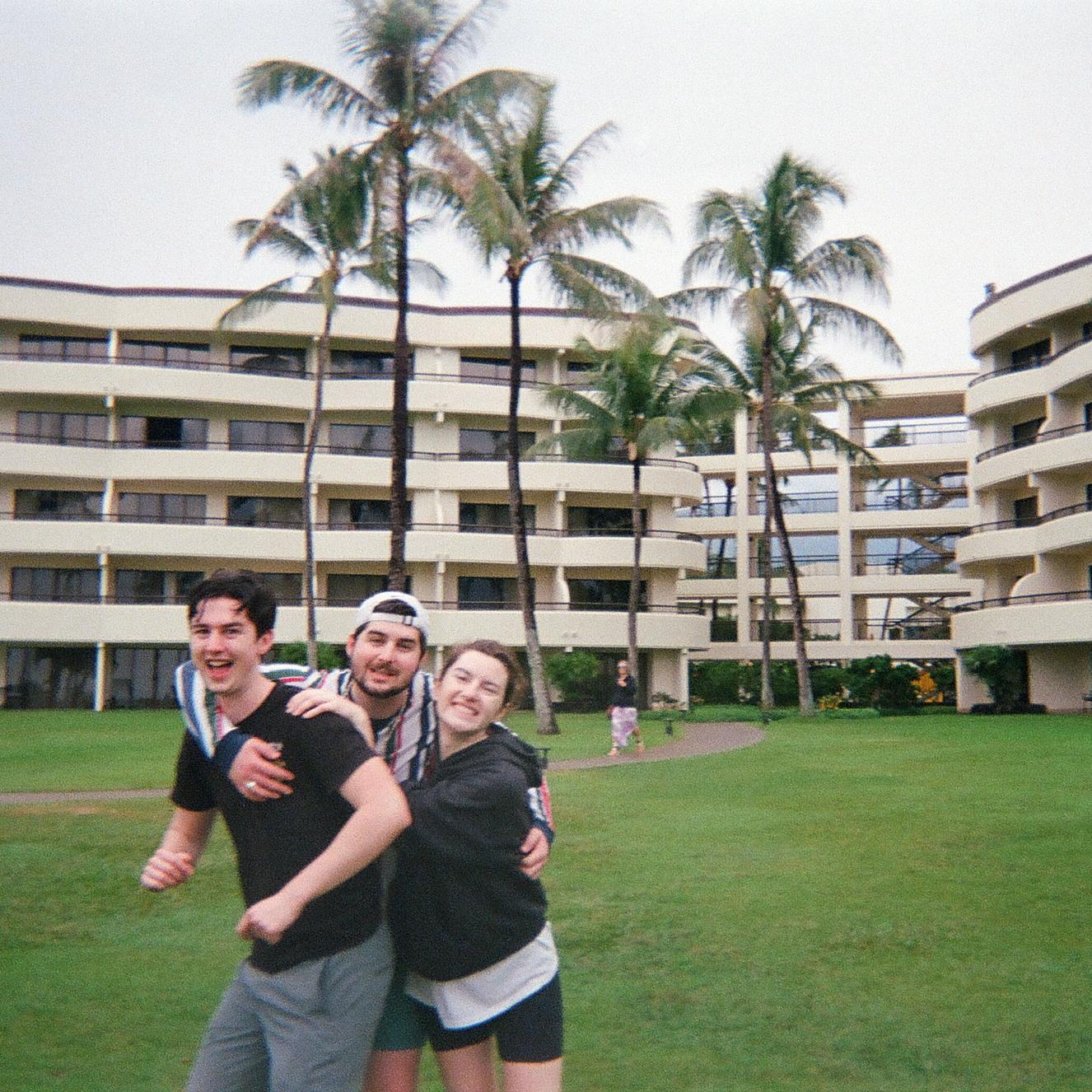 Dillon’s family vacation to Maui. Ty, Dillon, and Larissa just finished playing around on the tennis court. As predicted, Larissa absolutely demolished them.
