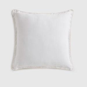 European Linen Piped Euro Sham - White/Toffee, Euro