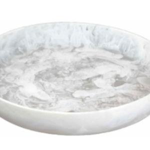 Swirl Classic Resin Round Platter - White