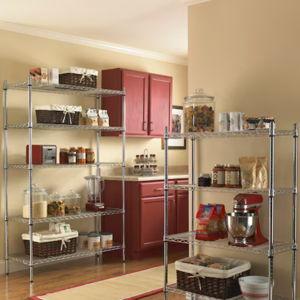 5 -Tier Chrome Steel Utility shelving unit ( 47.7-in W x 18-in D x 72-in H )