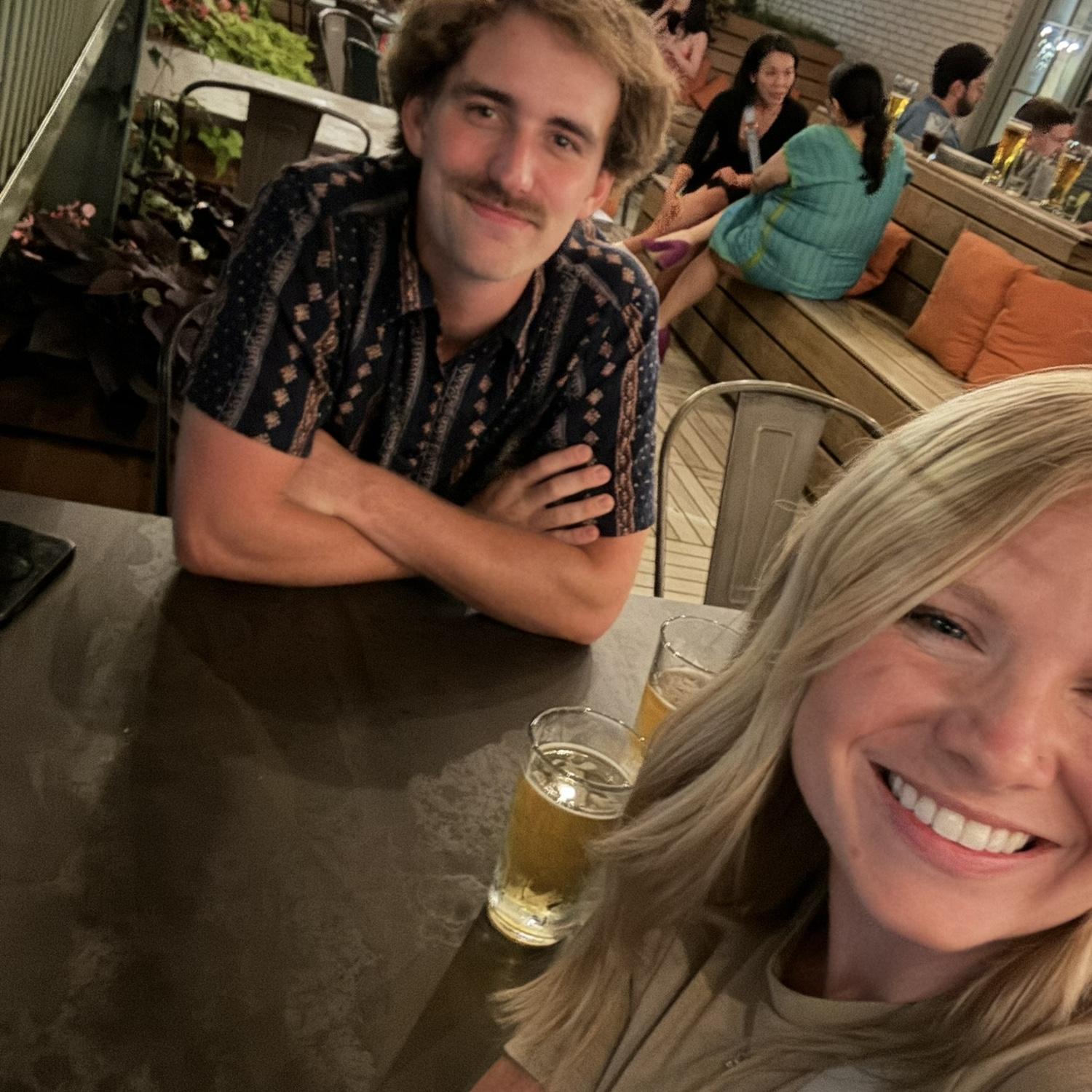 Our first date at Pins. (Ben talked the whole time)