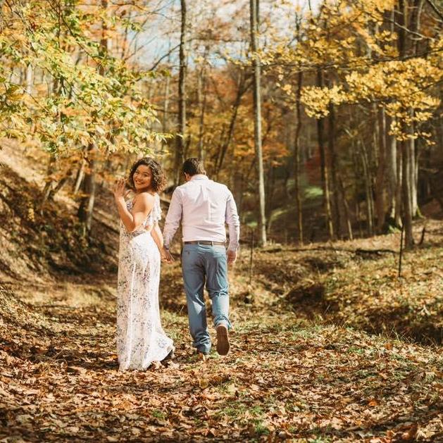 Our engagement photos were take out back of what will be our first home together!
