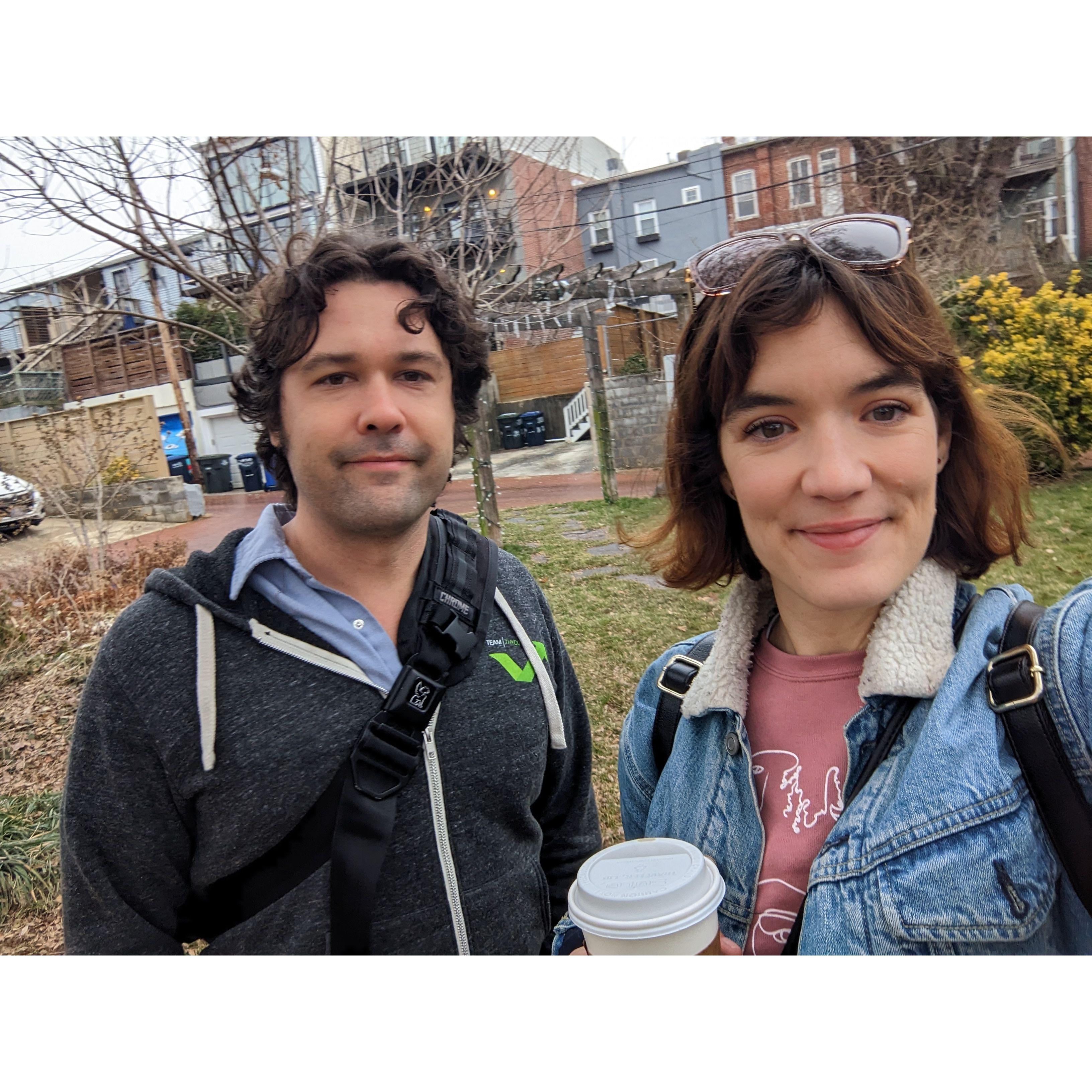 DC 2023 in a park, with birthday coffee