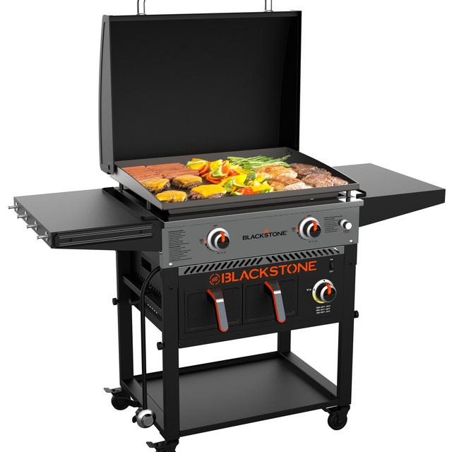 Blackstone 2-Burner 28" Griddle with Electric Air Fryer and Hood