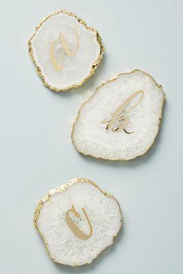 Monogram Agate Coaster