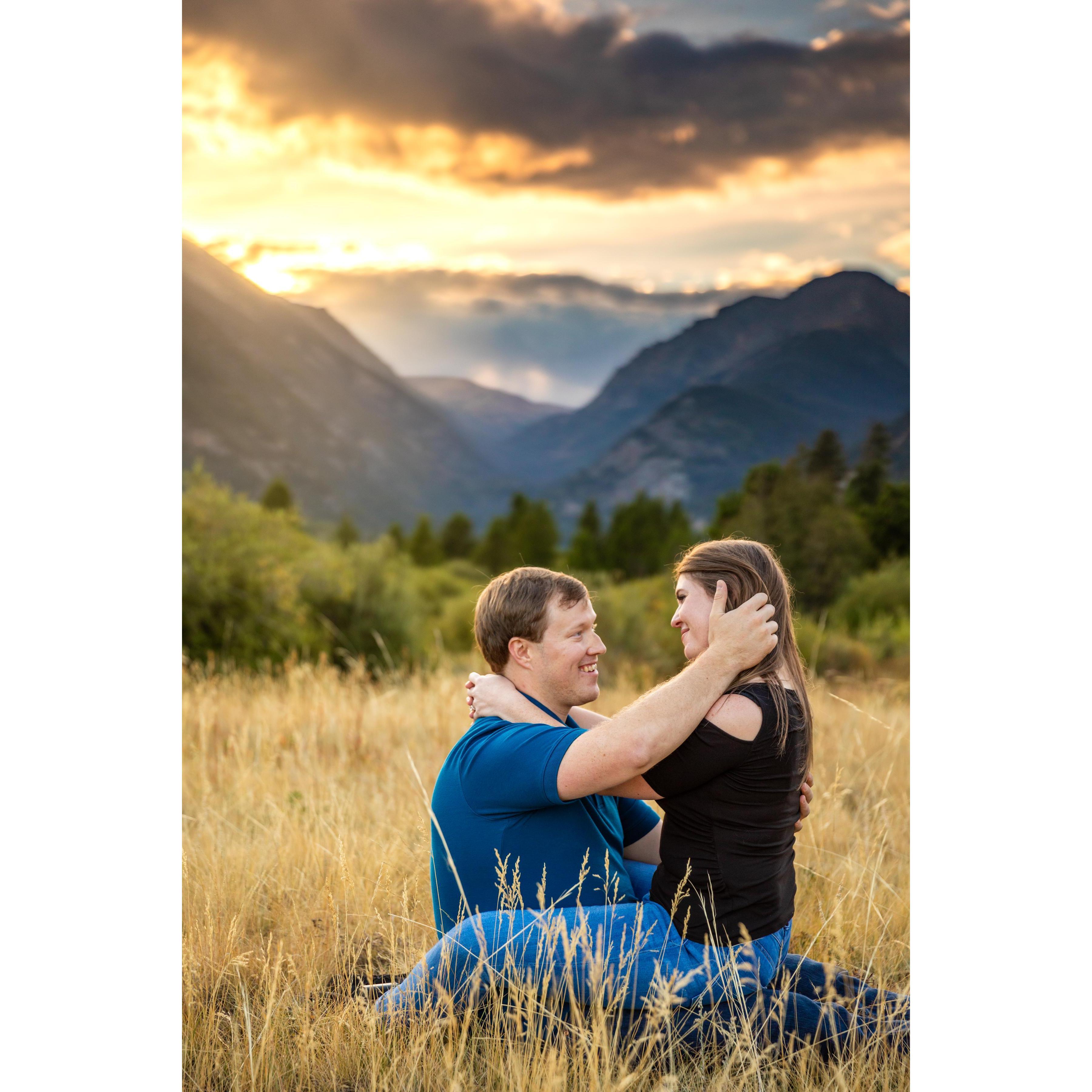 One of our favorite engagement photos done in Rocky Mountain National Park