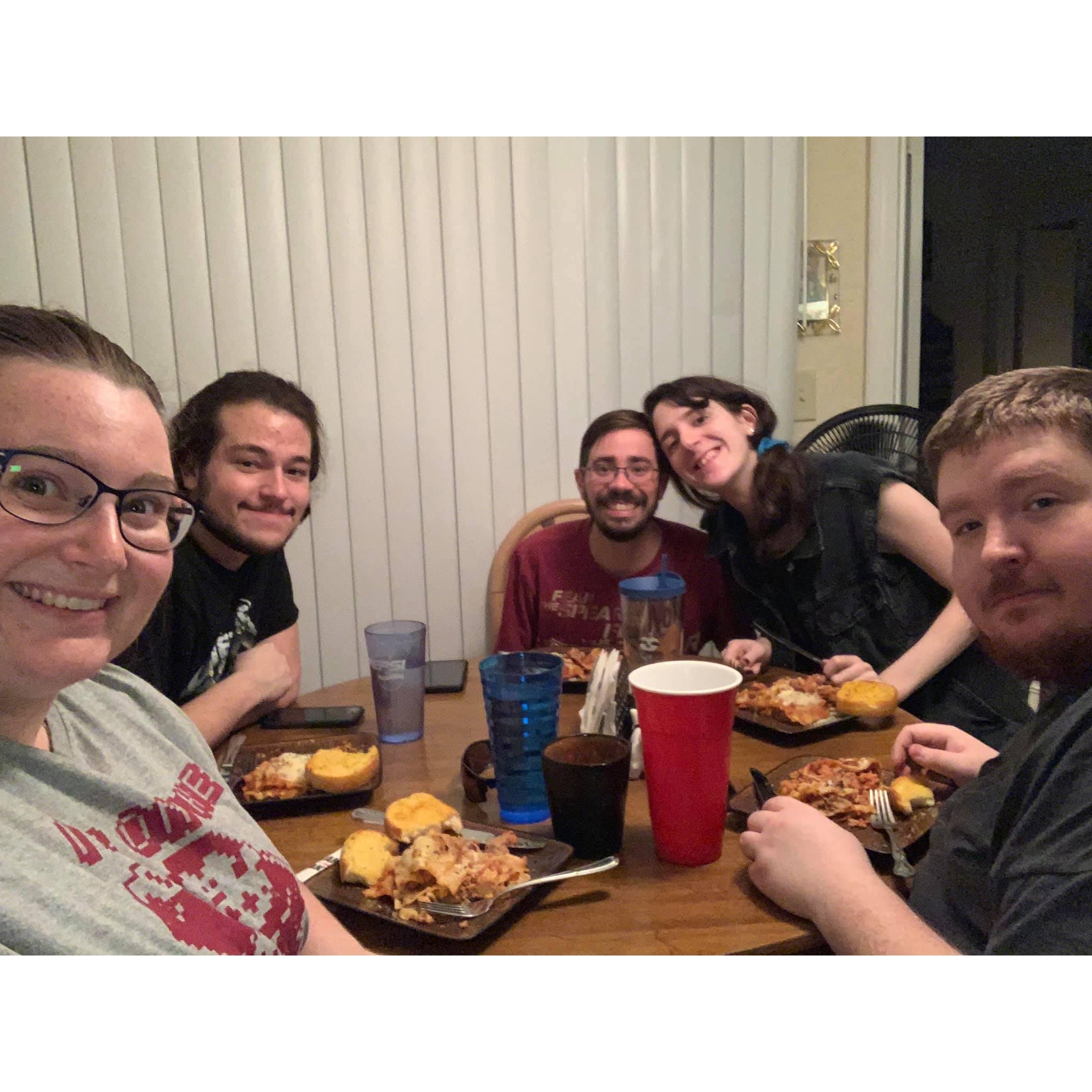 Hosting dinner with friends