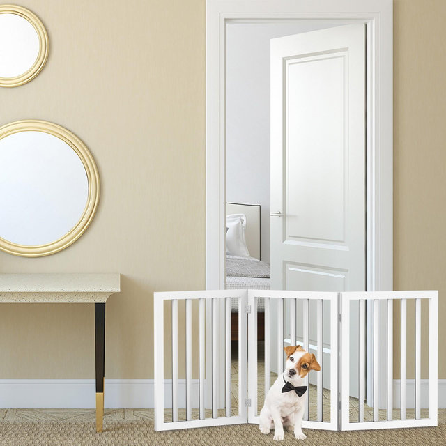Indoor Pet Gate - 3-Panel Folding Dog Gate for Stairs or Doorways - 54x24-Inch Freestanding Pet Fence for Cats and Dogs by PETMAKER