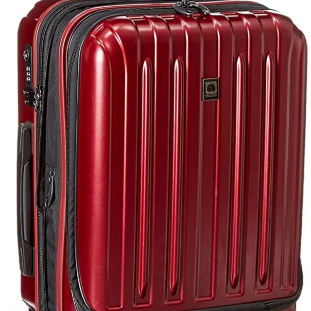 DELSEY Paris Titanium Hardside Expandable Luggage with Spinner Wheels, Black Cherry Red, Carry-On 19 Inch,207180104