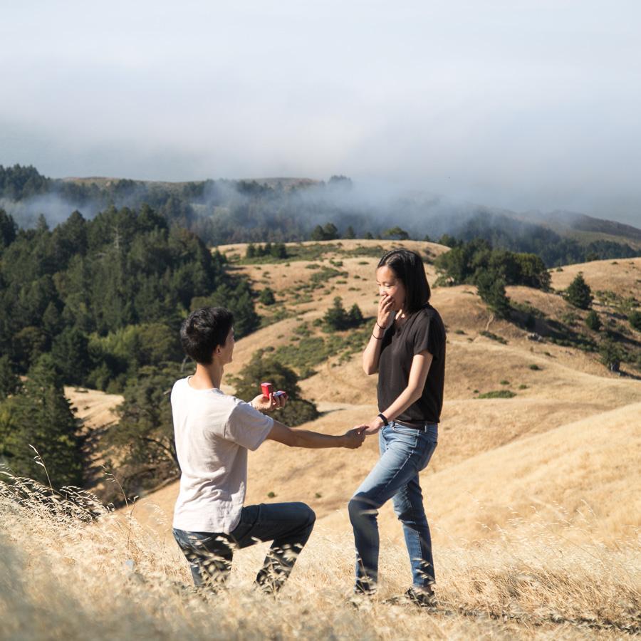 6/26/21, Mt Tamalpais, CA, getting engaged.