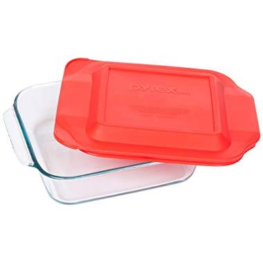 Pyrex 8 Inch Square Baking Dish, Red