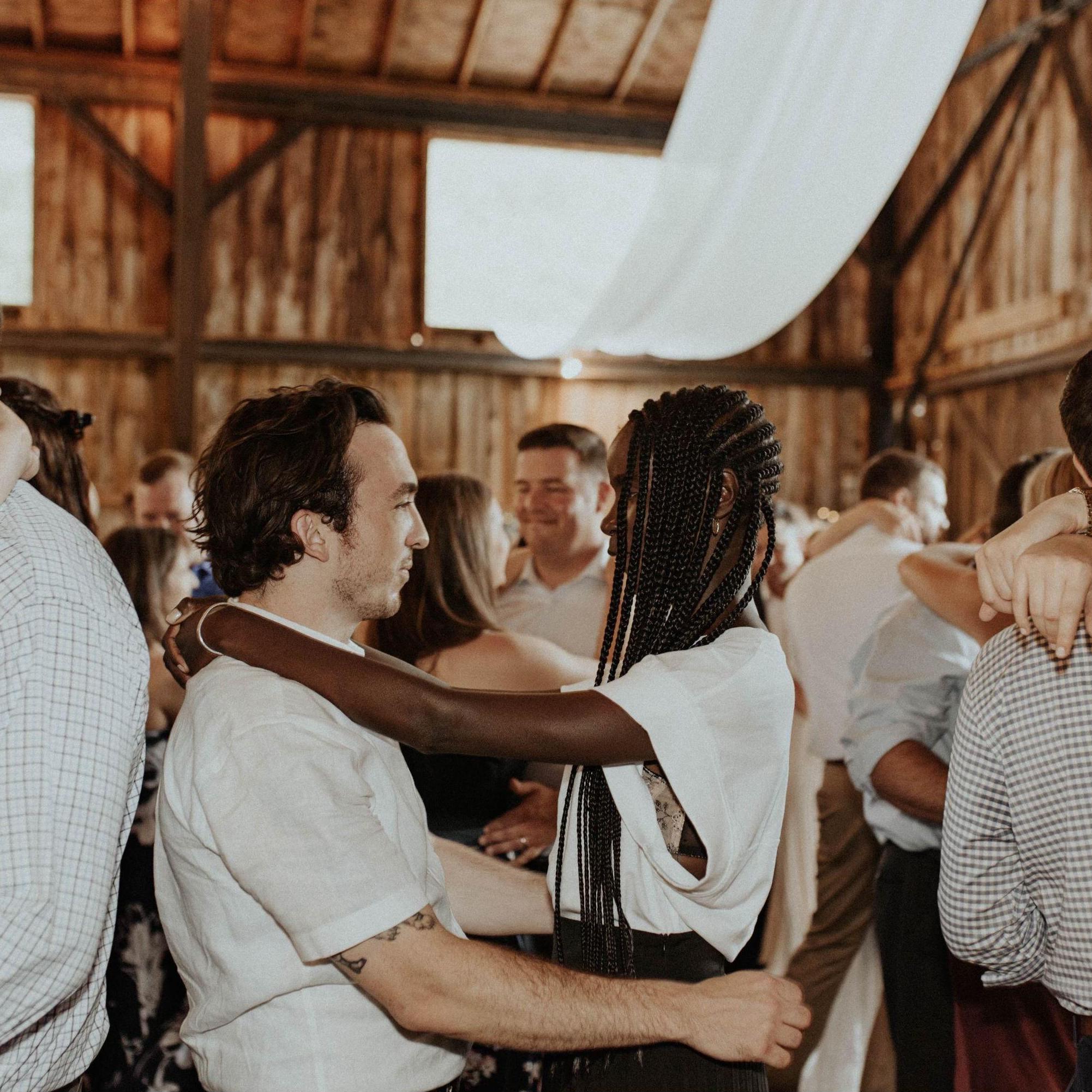 Dancing at a friend's wedding