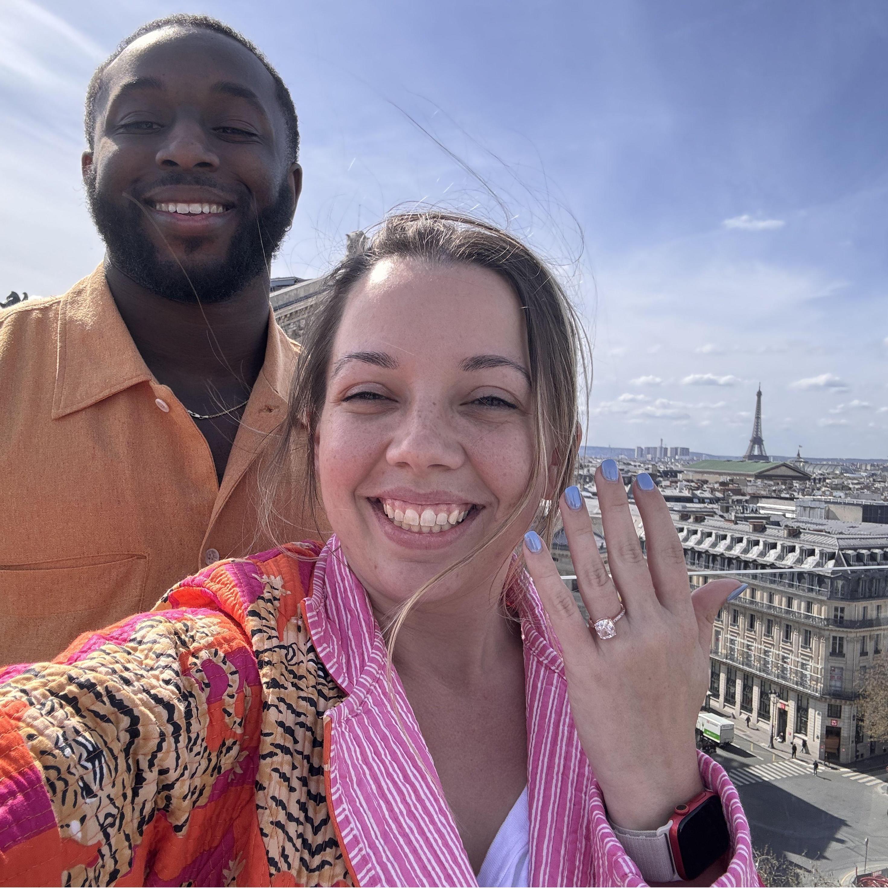 After we got engaged in Paris :)