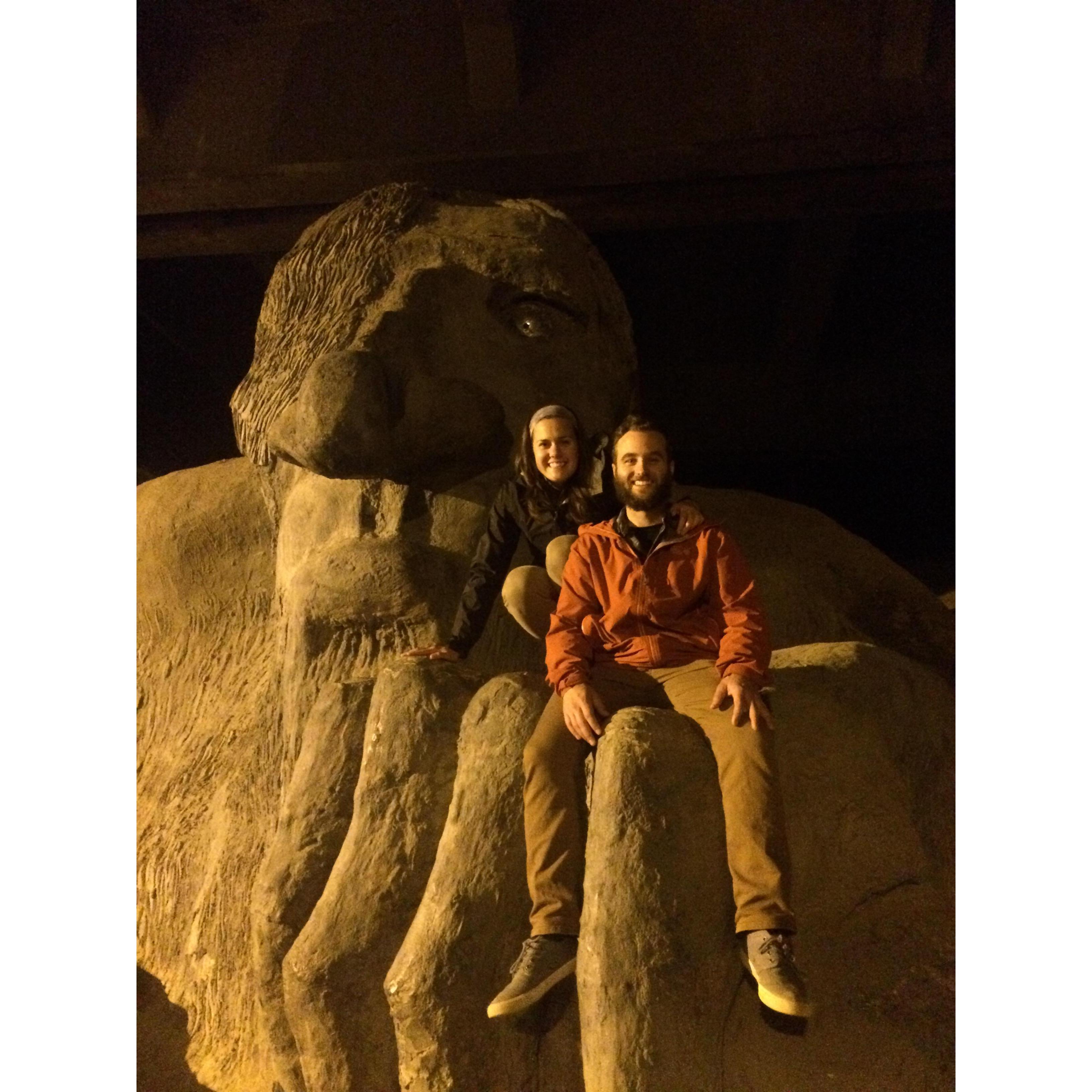 Posing with the Fremont Troll in Seattle!