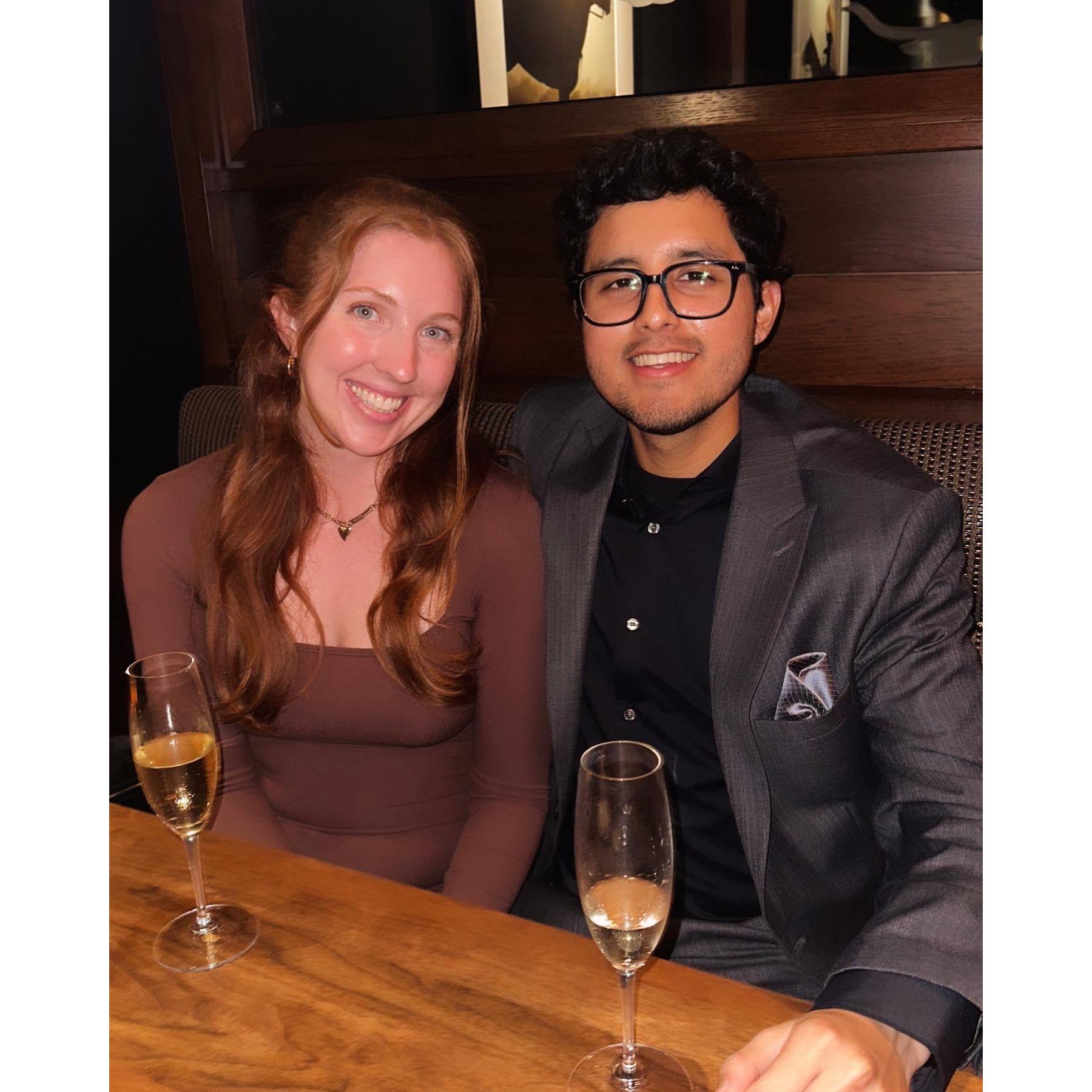The dinner before he proposed!