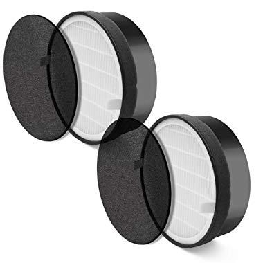 LEVOIT Air Purifier LV-H132 Replacement, True HEPA and Activated Carbon Filters Set, LV-H132-RF, 2 Pack, Black